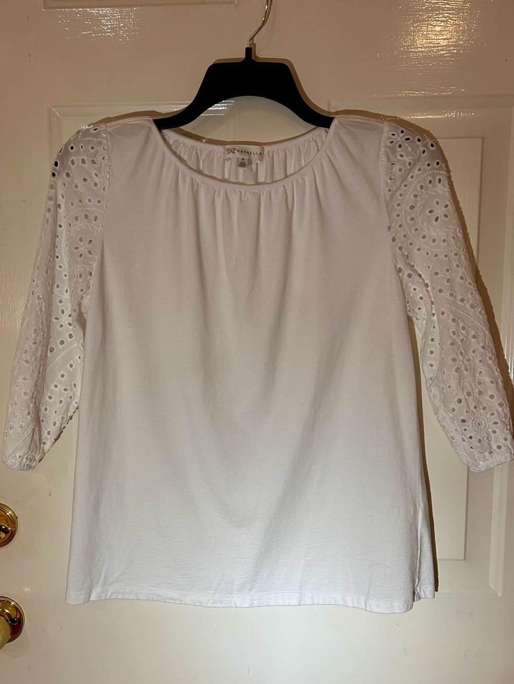 Rafaella White Eyelet Sleeve Blouse
